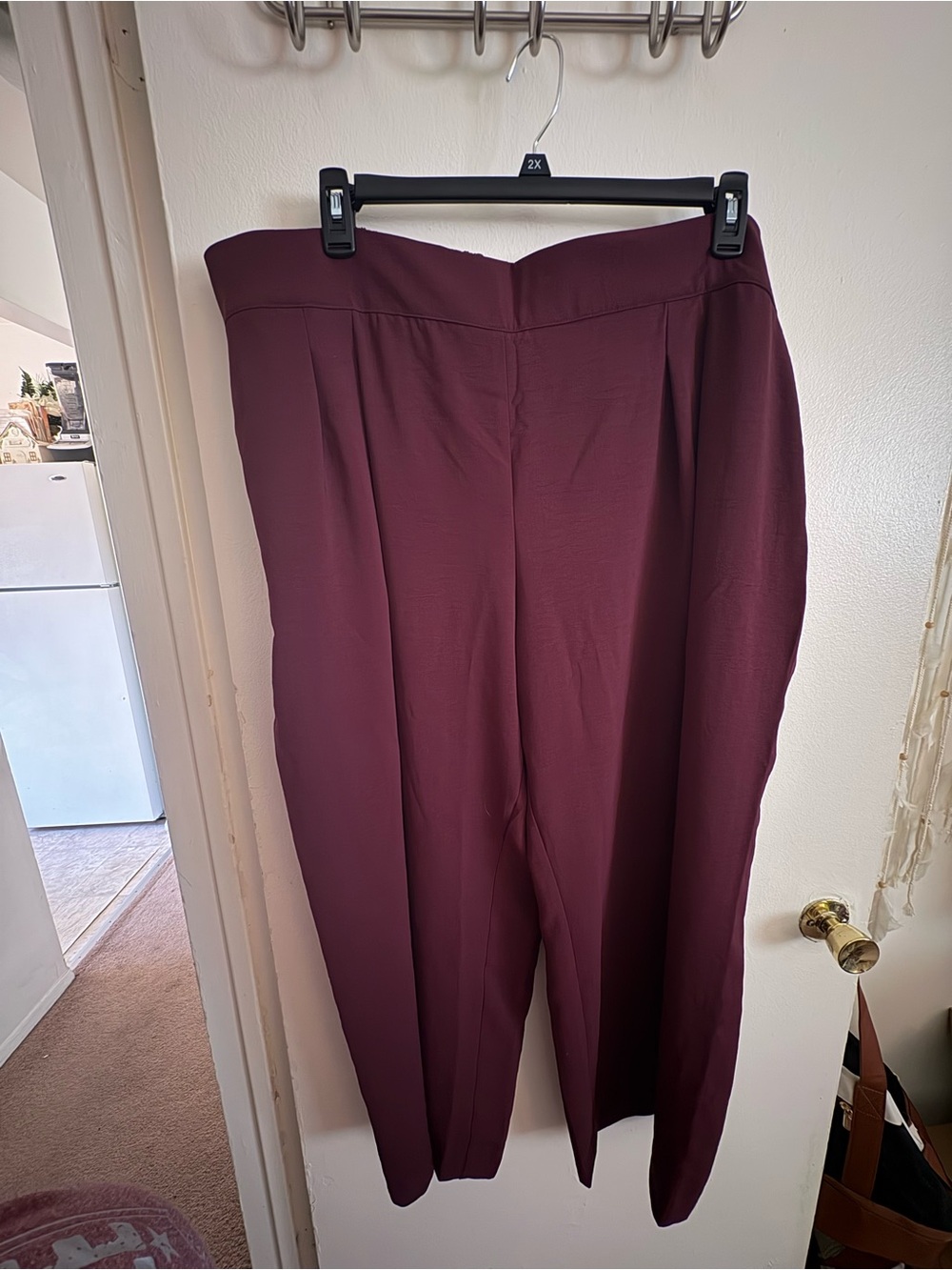 Nine West Maroon High-Waist Trousers